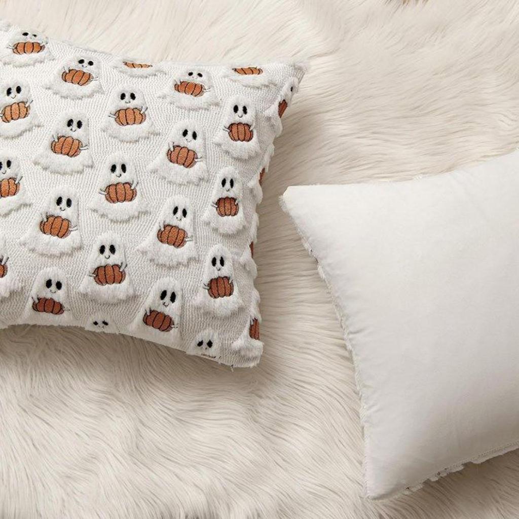 Halloween Pillowcase Fall Pumpkin Ghost Pillowcases Couch Decor 2 Pieces Home Decor Halloween Decorations for Sofa Bedroom Dorm