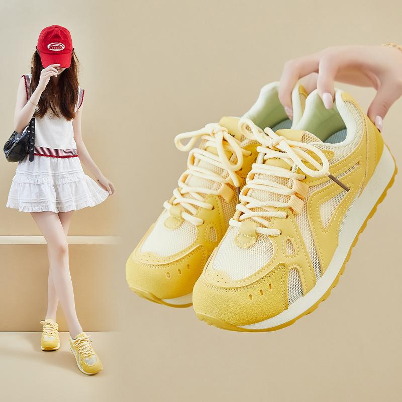 

New Forrest Gump Shoes for Women In Summer Student Sports Mesh Breathable Casual Thick Sole Height 40