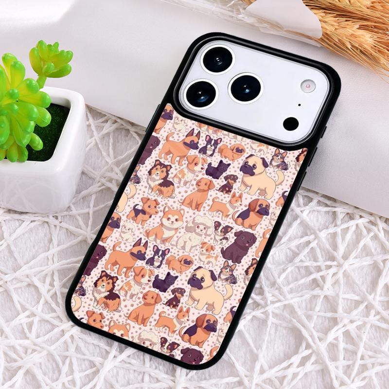 Cute Dog Puppy Collage Phone Case for iPhone 17 Air 16 15 11 12 14 13 Pro Max Shockproof Cover