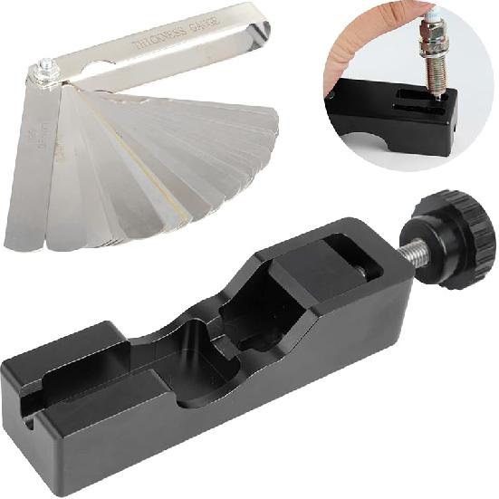 Spark Plug Gap Tool, Spark Plug Gapping Tool With 32 Blade Steel Feeler Gauge, Universal Spark Plug Gap Tool For Most 10Mm 12Mm 14Mm 16Mm Spark Plugs