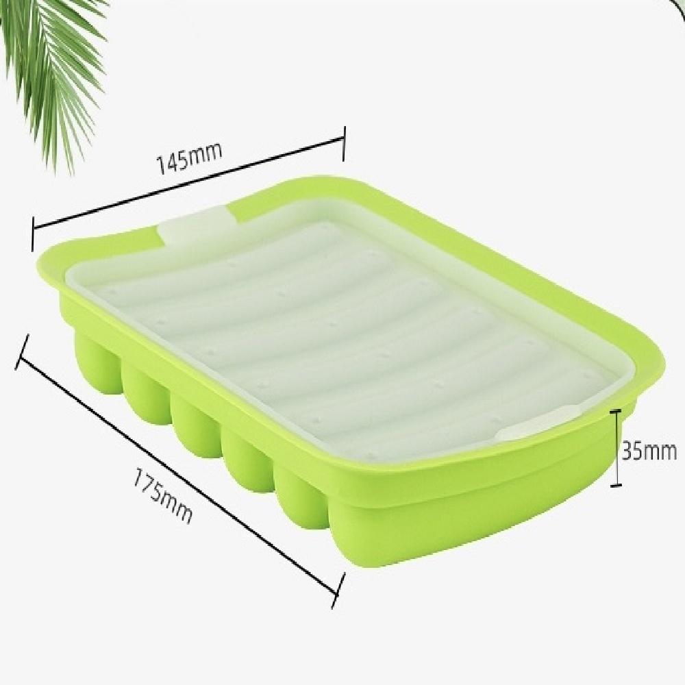 6-Cavity Sausage Mold Sausage Mold Easy Venting Food-Grade Easy Release Thickened Healthy Baking Silicone with Lid Baby Food