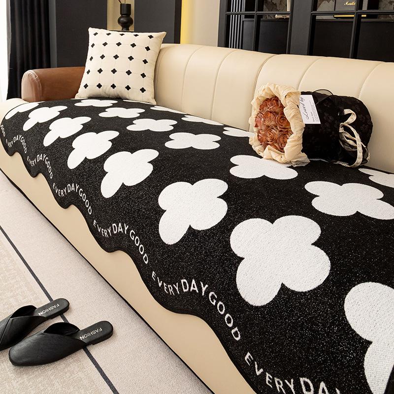 

2025 sofa cushion linen fabric modern simple cotton and linen non-slip four-season universal seat cushion summer cover cloth towel 90*70cm