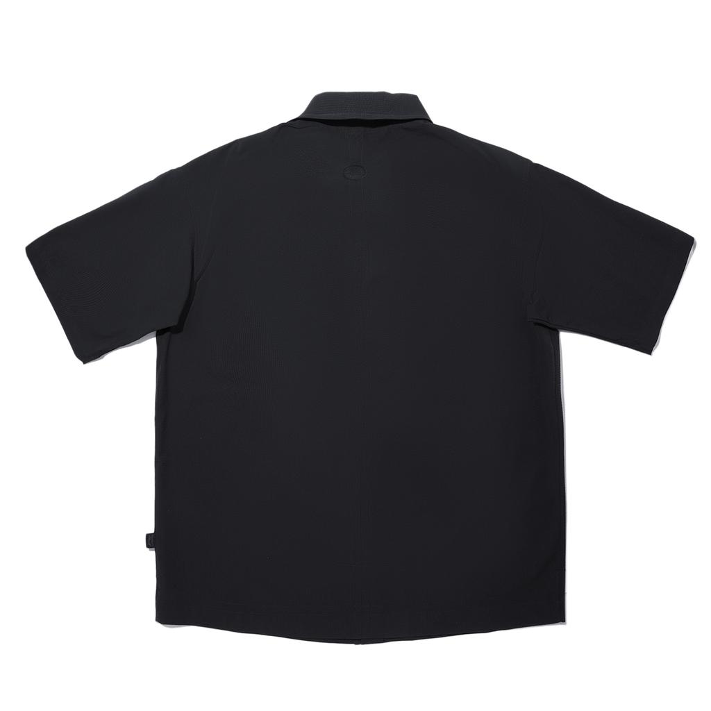 Li Ning X Jackie Chan Collaboration Kung Fu Series Sports Casual Honeysuckle Solid Color Loose Short Sleeve Shirt Men Shirts Black ASHV023-3