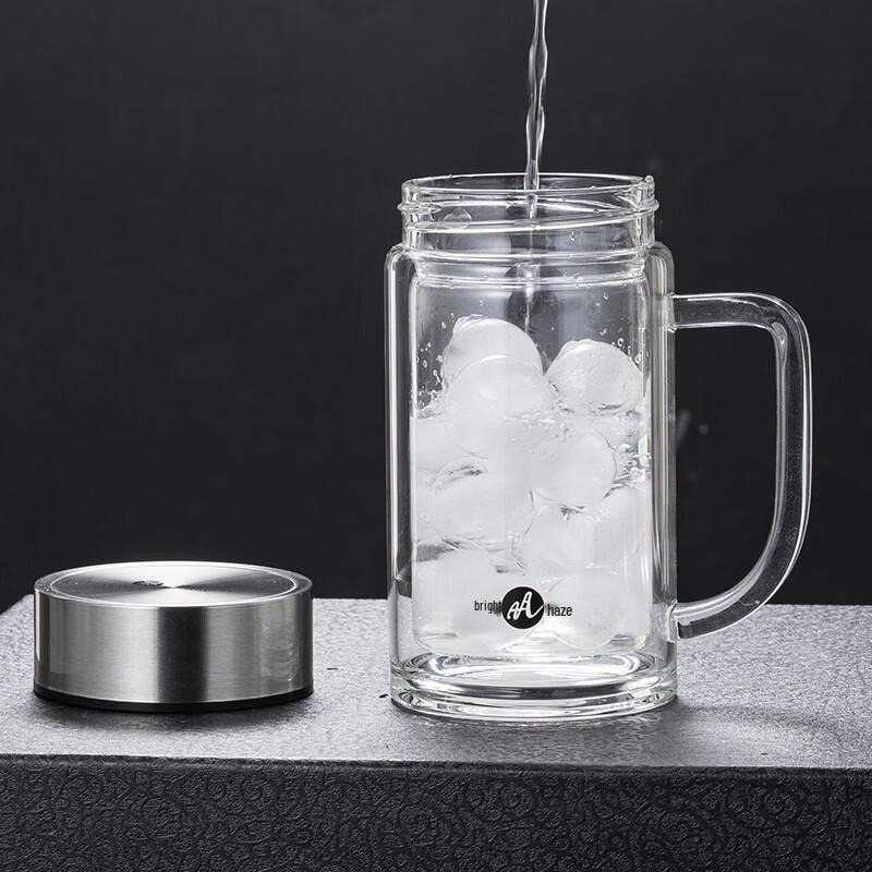 Mingxia Double-Wall Glass Mug with Handle
