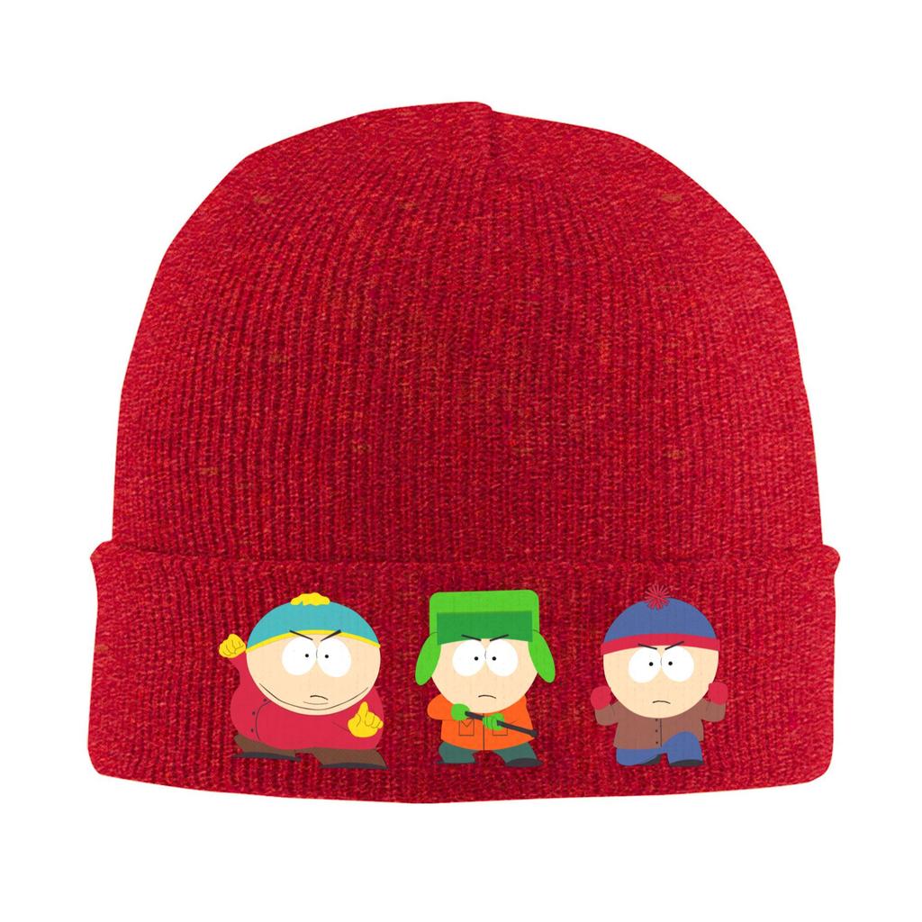 South-Parks Cartoon Knitted Caps for Women Men Skullies Beanies Winter Hats Acrylic Cartman Kyle Stan Crochet Caps