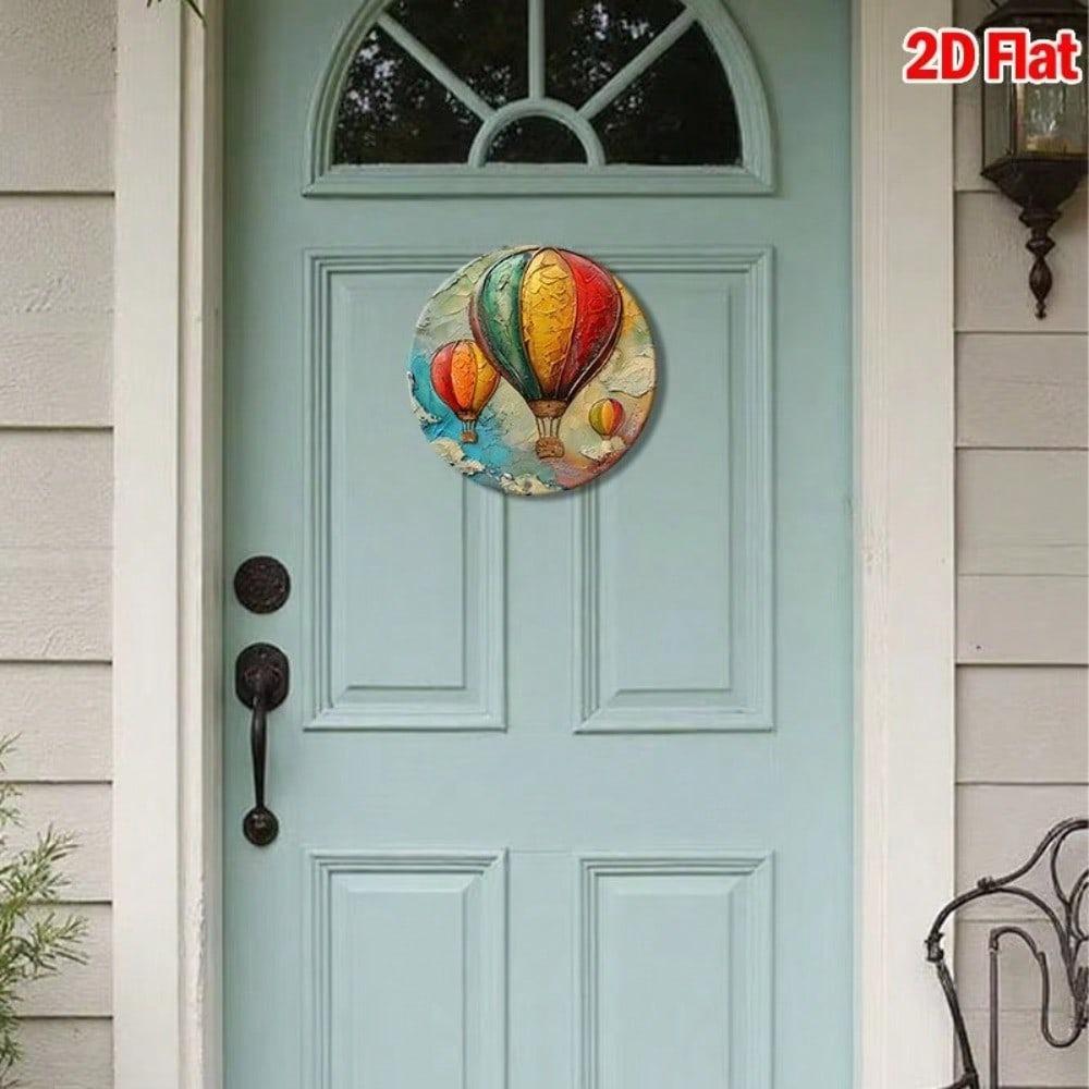 Retro Hot Air Balloon Metal Wall Poster Decor for Living Room
