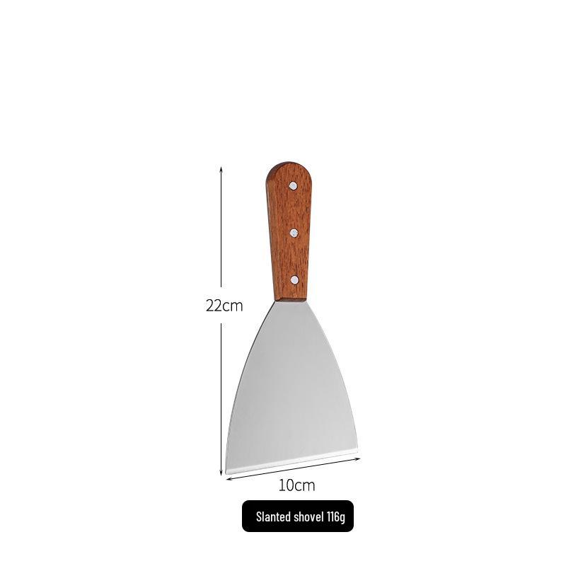 Stainless Steel Wood Handle Multi-Use Cooking Spatula: Teppanyaki, Griddle, Slotted, Steak, Triangle, Pizza, Cake, Pancake Spatula