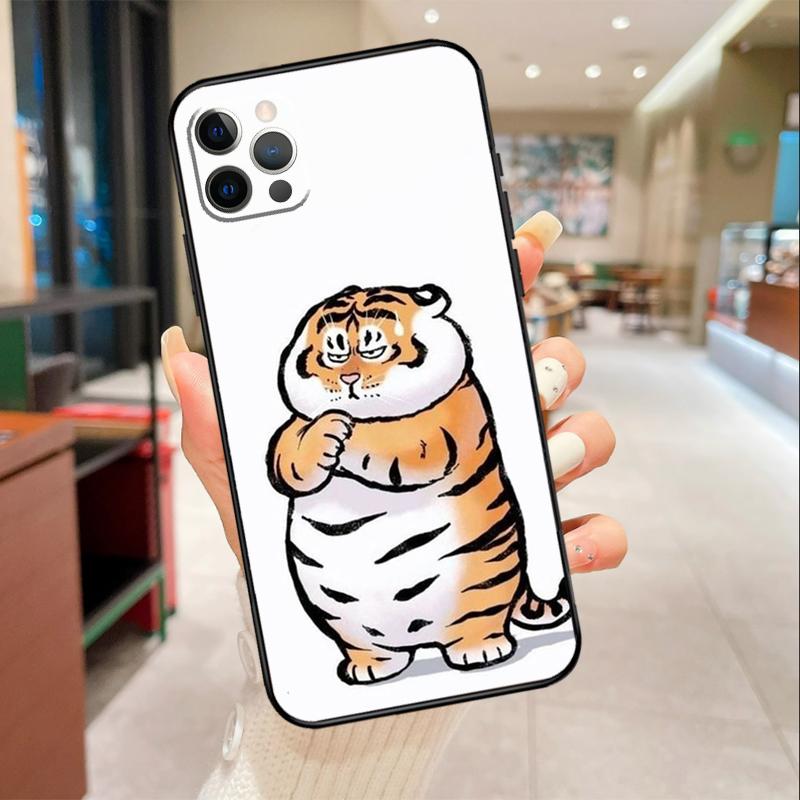

Смешной чехол Толстый тигр для iPhone 17 Air 16 15 13 11 12 14 Pro Max mini 15 16 Plus 16e Защитная крышка iPhone 16 Plus