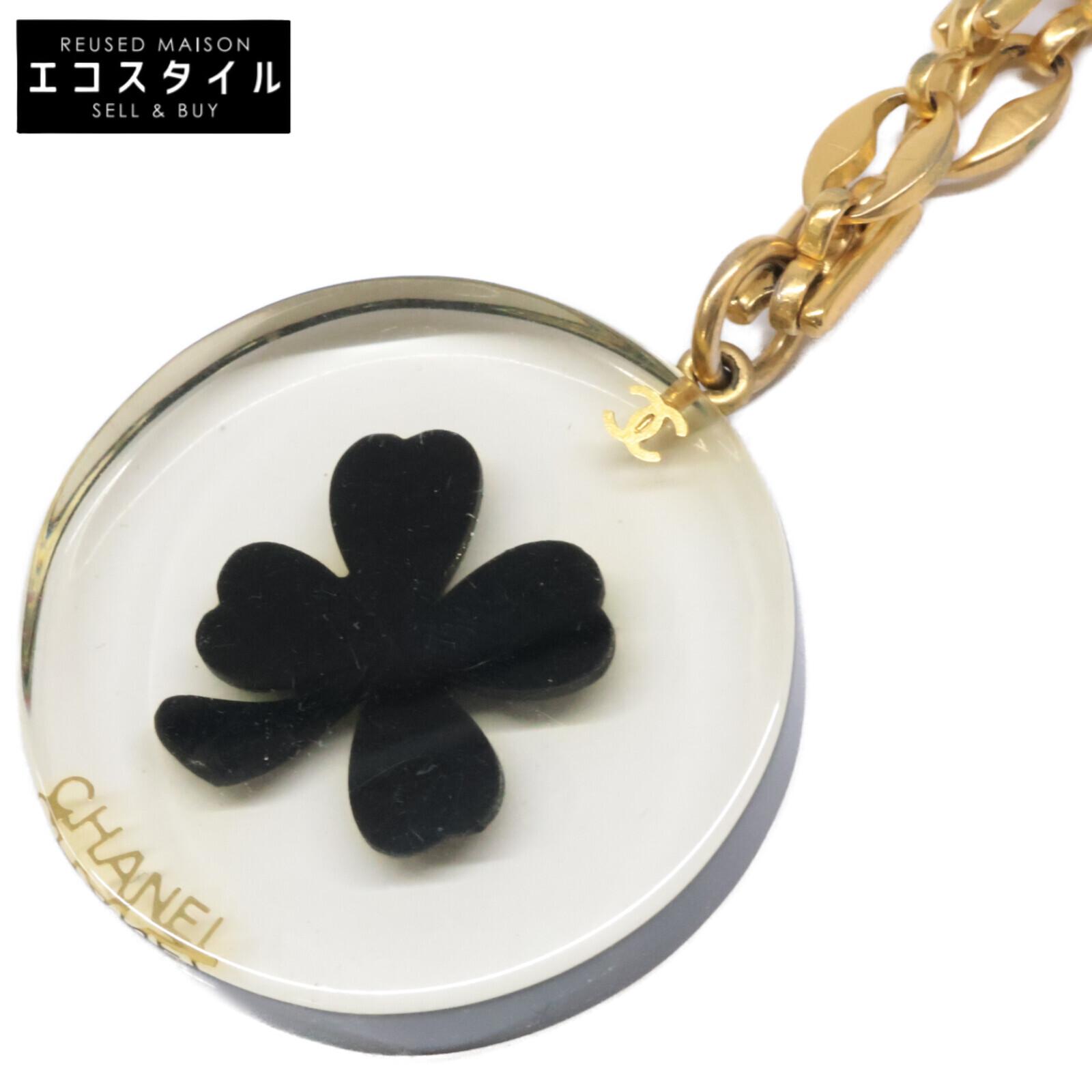 

CHANEL Clover/CC Logos Chain Necklace Clear / goldUsed
