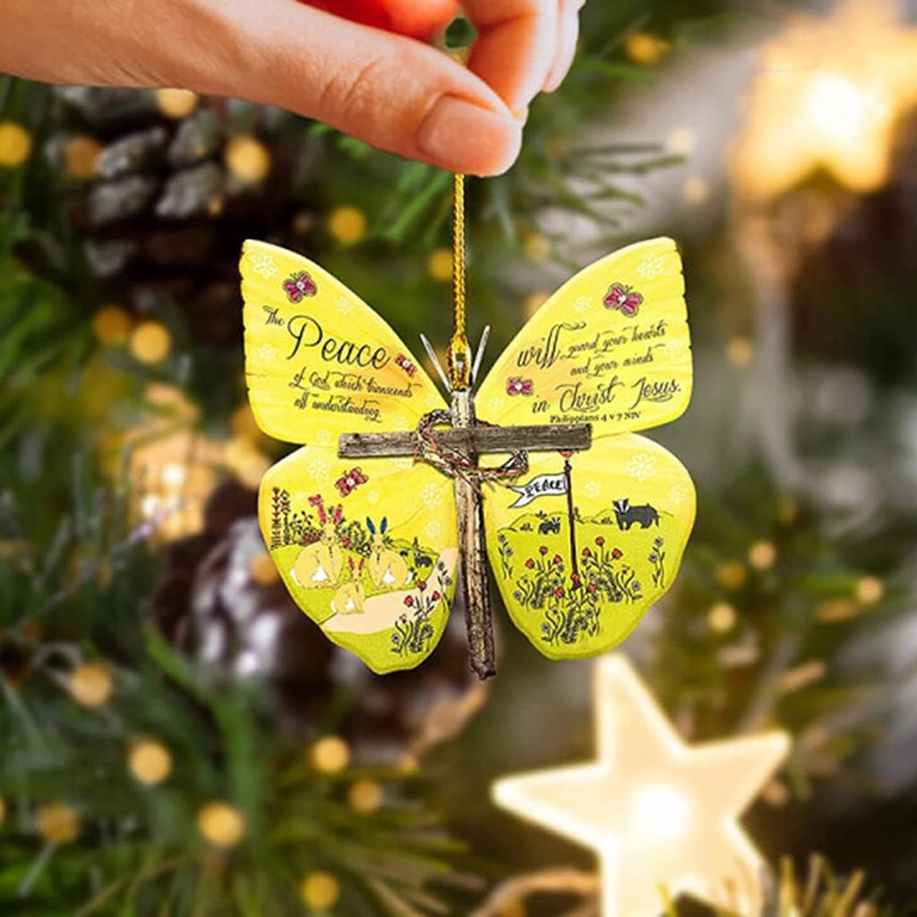 Enchanting Acrylic Vintage Butterfly Car Pendant Decorative Piece For Festive Occasions