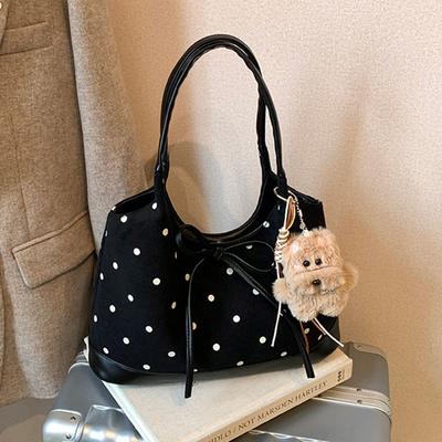 Retro Casual Tote Bag Women's Autumn New Trendy Fashion Polka Dot Underarm Bag Large Capacity Women's Bag