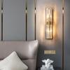 Postmodern Crystal Luxury Living Room Gold Wall Lamp Simple Bedroom Background High-end LED Indoor Lighting Fixtures Sconce