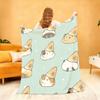 Cartoon Guinea Pig Kawaii Blanket Soft Throw Blanket for Home Bedroom Bed Sofa Picnic Travel Office Rest Cover Blanket Gift
