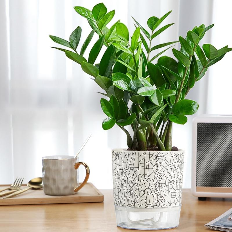 Double Layer Flowerpot Self-Watering Planters Minimalist Hydroponic Flower Pot Succulent Pots Home Decor Gardening Supplies