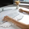 Descanso de Pulso para Teclado e Mouse Asa de Anjo Espuma de Memória Conjunto de Mouse Pad Suporte de Pulso Ergonômico Antiderrapante para Computador Laptop Digitação Fácil