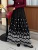 Fei Yuan Women's Ethnic Embroidered A-line Skirt: Autumn/Winter Fashion with Hollow Design