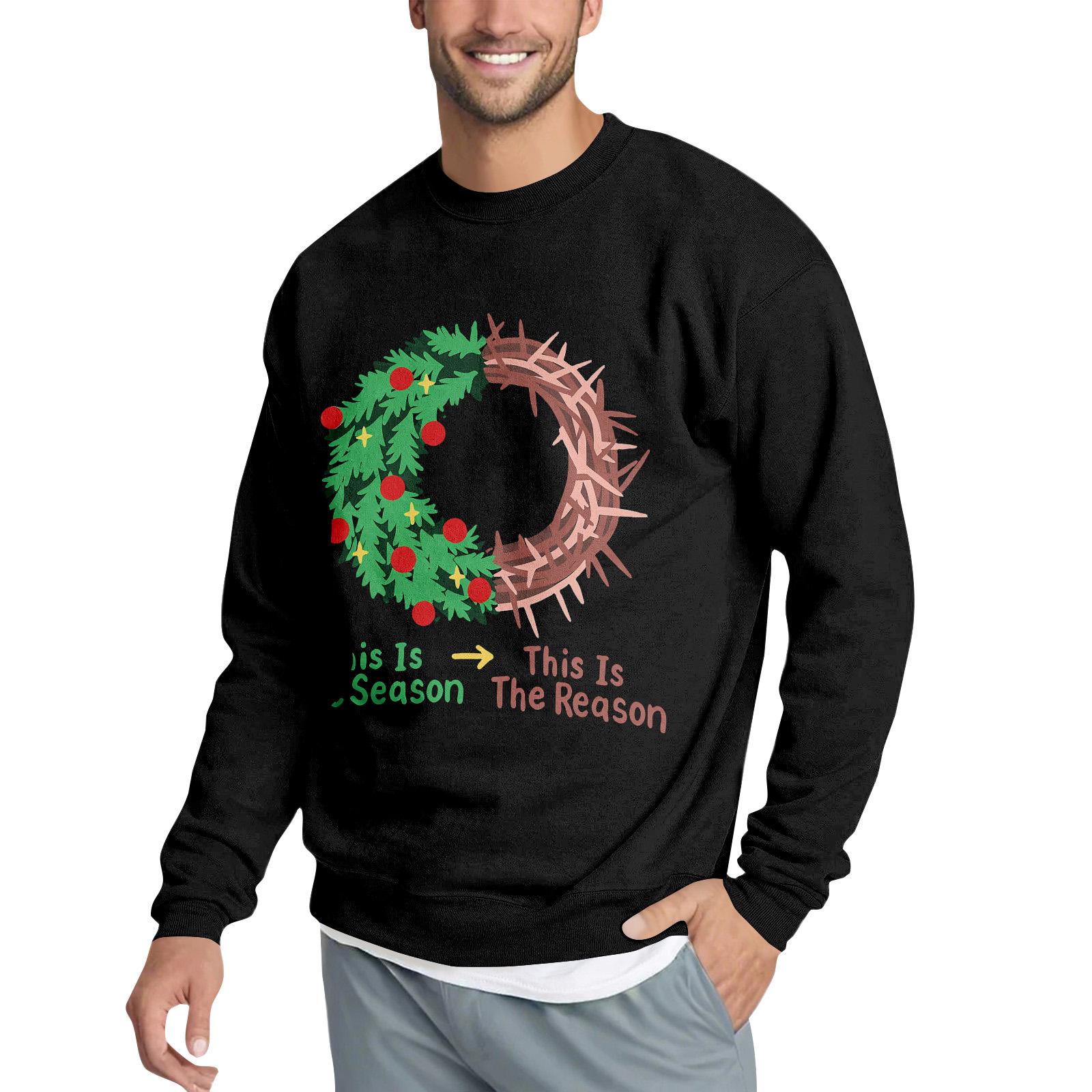 

Christmas Print Loose Men s Hoodie XL чорний