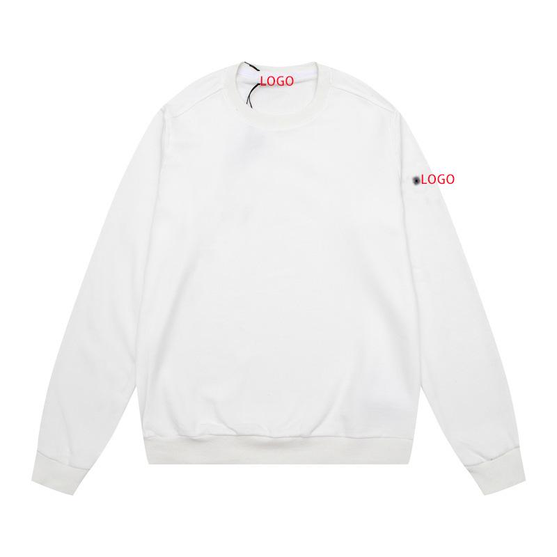 Unisex Stone Compass Badge Basic Pullover Sweatshirt - High-end Casual Round Neck Design for All-Season Comfort