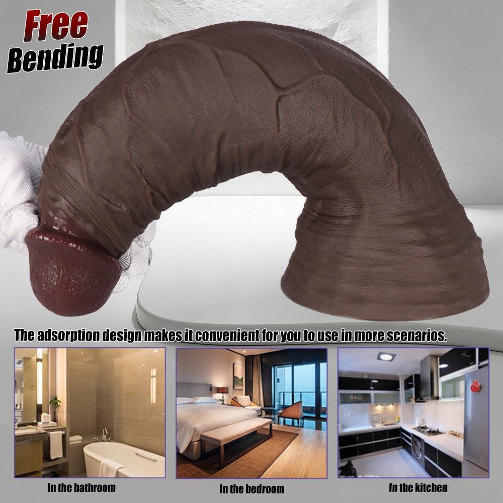 Niezwykle Miękki Silikon Płynny Realistyczny Dildo, Duży Rozmiar Zabawka Seksualna dla Dorosłych Kobiet