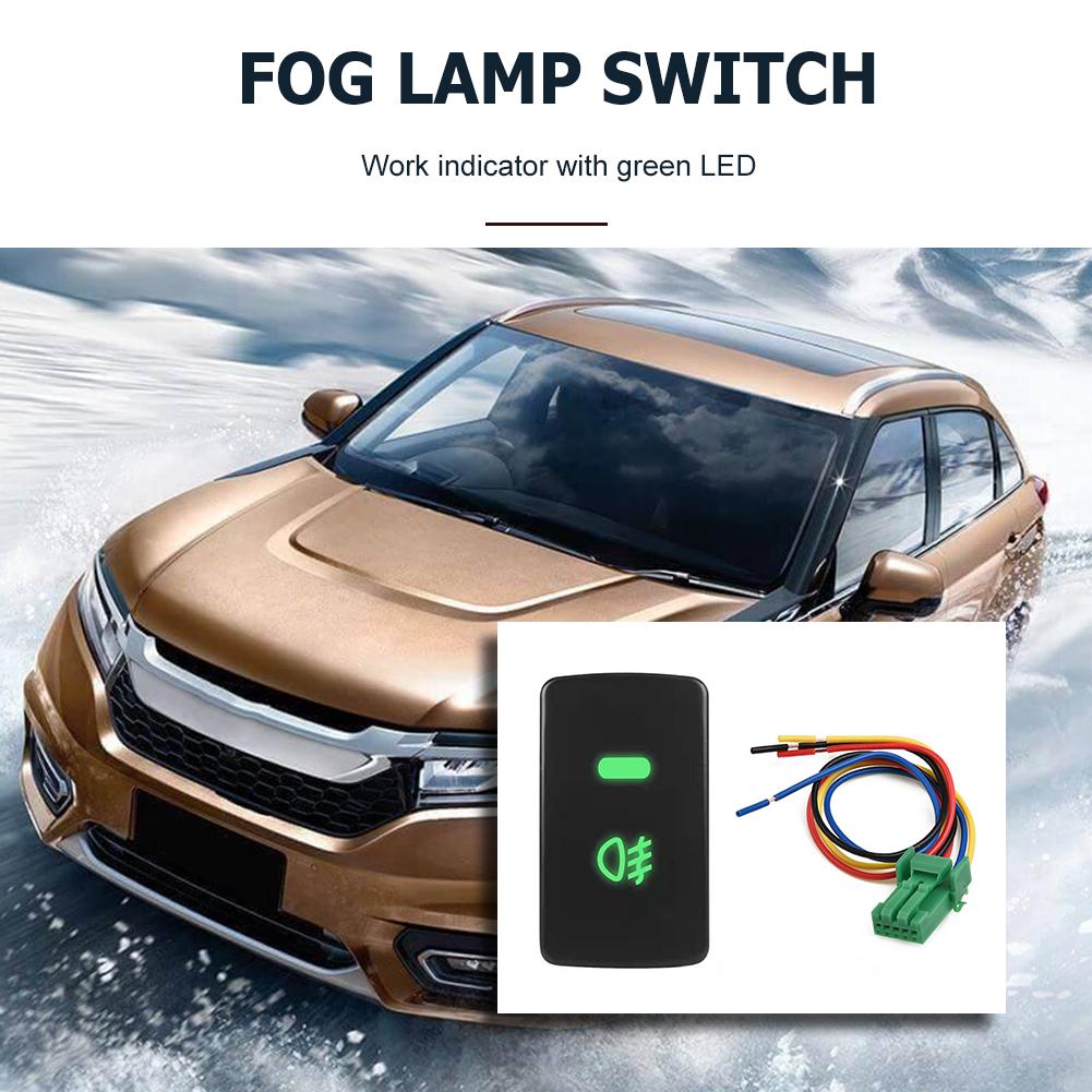 5-Pin Fog Lamp Switches with Cable Car Light On/Off LED Push Button 12V Auto Fog Lights Switch Or Honda Accord Civic Accessories Switches4