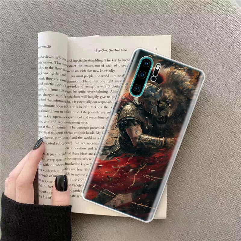 

Spartan Arena Phone Case For Huawei P50 Pro P10 P20 P30 P40 Lite Cover Mate 40 30 20 10 Lite Capa Shell Huawei P20 Lite