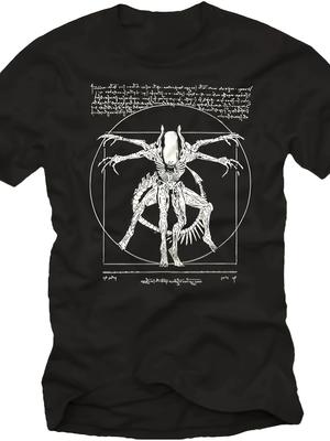 Alien Men's T-shirt 100% Cotton 220g Graphic Short Sleeve Shirt Unisex Men Women Summer Men's T-Shirt Black Casual Cotton Tee