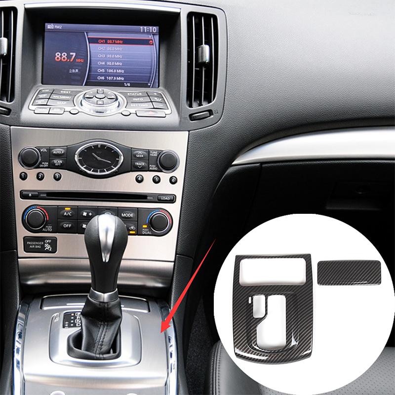For 2007-2013 Infiniti G25 G35 G37 Car Center Console Gear Shift Panel Decoration Cover Trim Sticker Accessories