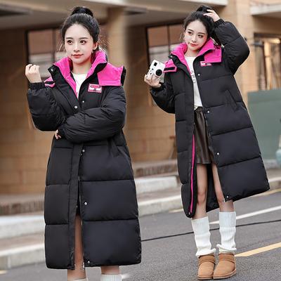 Down Cotton-padded Clothing Women's Winter Clothing Medium and Long New Hooded Thickened Warm Foreign Trade Cotton-padded Jacket
