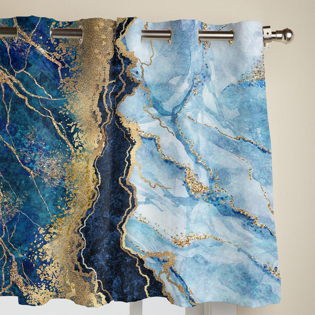 Abstraktion Blau Marmor Moderne Fenster Vorhänge für Wohnzimmer Schlafzimmer Vorhang Küche Behandlung Jalousien Vorhänge