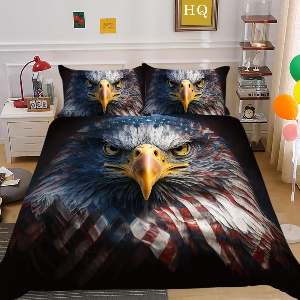 3D Eagle Printing Duvet Covers Children Teens Home Bedclothes Single Twin Bedroom Decor Polyester Bedspreads
