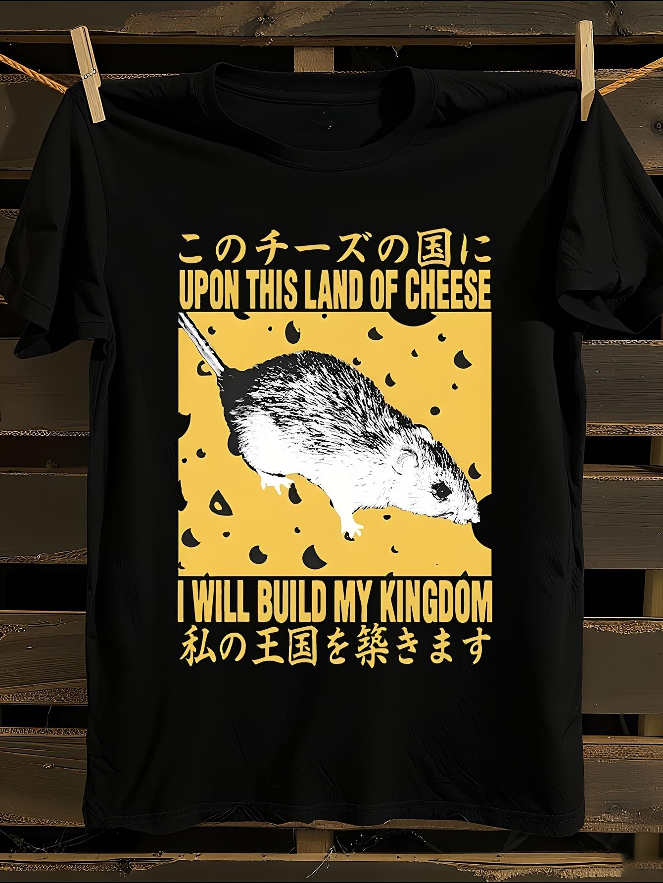 Funny Japanese Rat Cheese Graphic Tshirt S