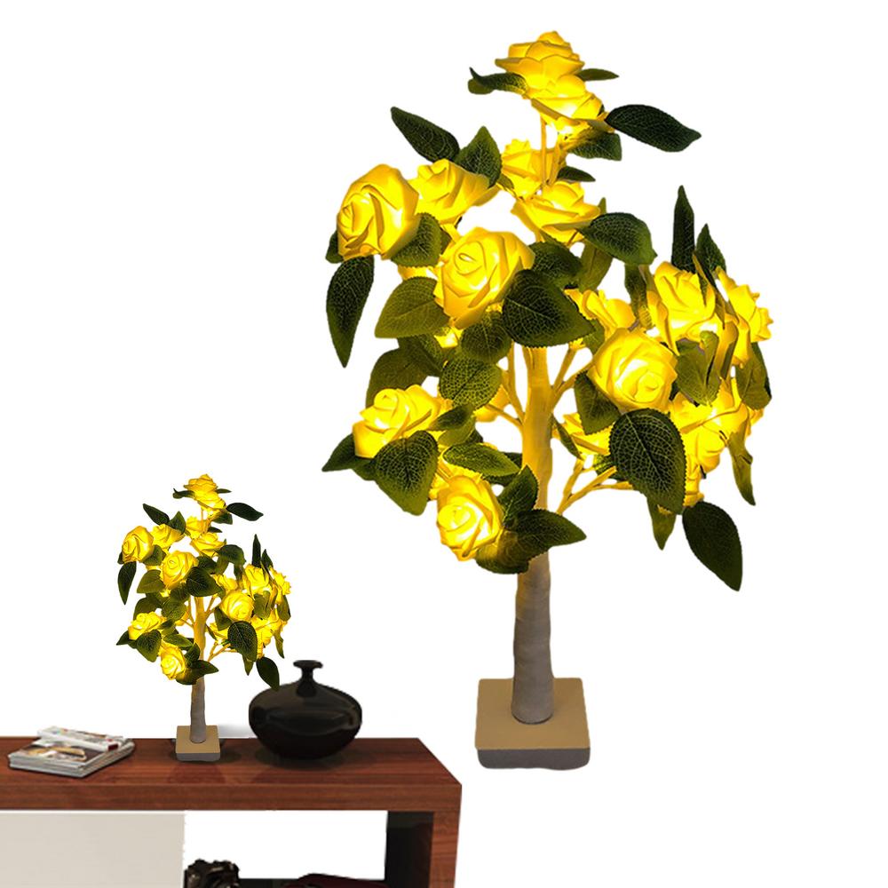 

Настольная лампа-бонсай 24 светодиода, лампа-дерево с цветами розы, 21,6 дюйма, лампа-дерево с цветами для дочери, на Рождество, для сестры, на вечеринку, на День святого Валентина