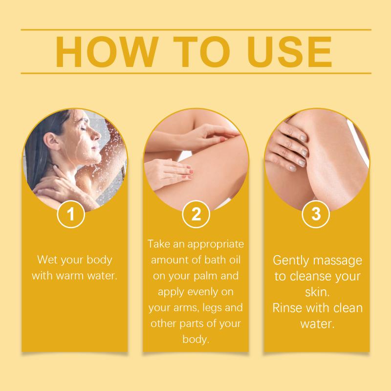 Gold Body Bath Moisturizer Nourishing Essential Oil Hydrating Gentle Cleansing for Smooth Skin
