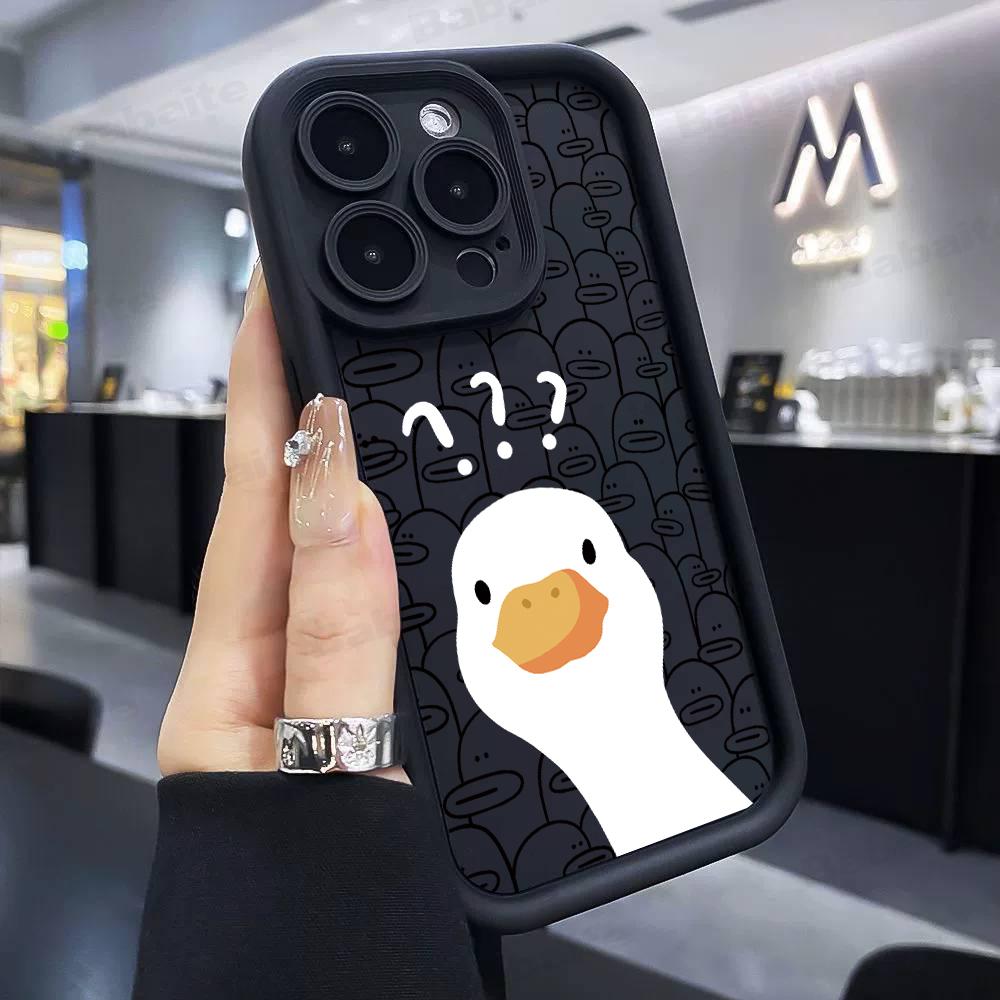 Cartoon Ente Gans Handyhülle für iPhone 17e 17 16e 16 15 14 13 12 11 Air Pro Max Mini XR XS X 7 8 6 6s Plus Weiche TPU-Rückseite
