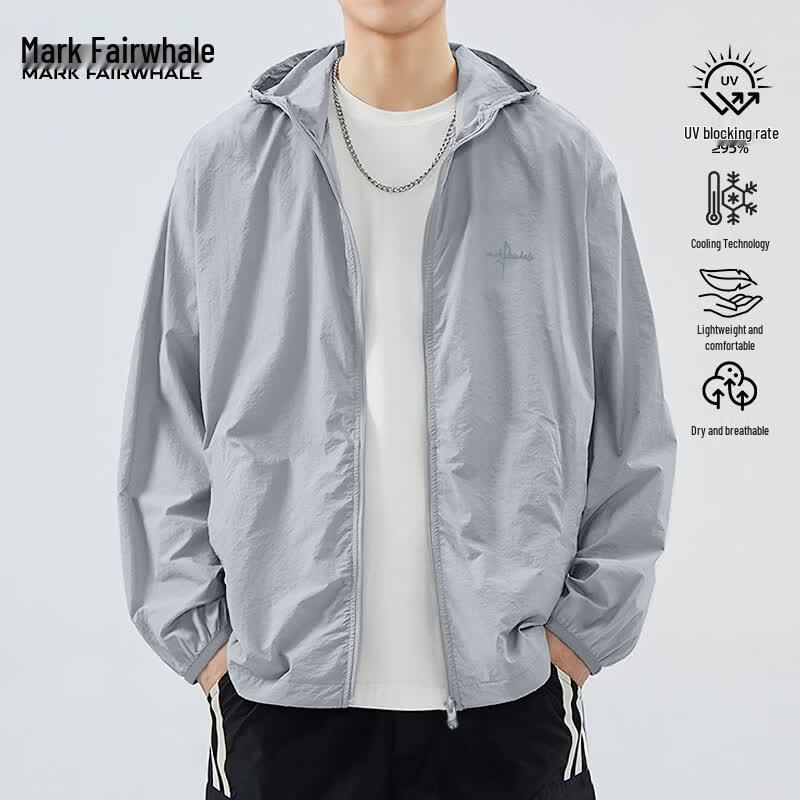 MARK FAIRWHALE Men s Hooded Lightweight Cooling UV Protection Jacket 3XL