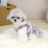 Dog Princess Dress with Floral Pattern Ruffle Sleeveless Puppy Summer Dress with Lace Bow Elastic Breathable Pet Clothes for Small Dogs Cats