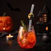 Halloween Glass Straws Set: 9 Colorful Straws with Cleaning Brush Included.