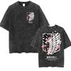 Camisetas Gráficas Vintage Lavadas de Anime Ataque a los Titanes Reiner Braun para Hombres Mujeres Dibujos Animados Manga Merch Camisetas Camisetas Oversize para Hombre