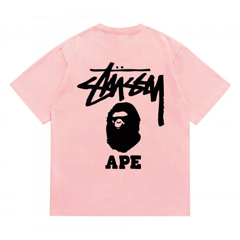 Tricou Bumbac Classic cu Imprimeu Ape Lightning Unisex Mânecă Scurtă Croială Largă Îmbrăcăminte Casual