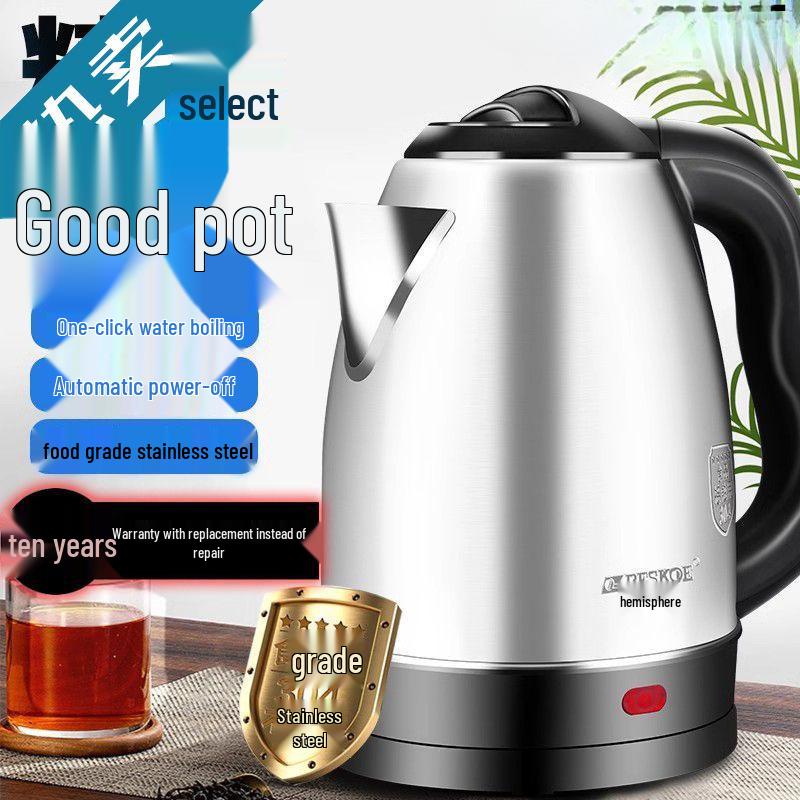 304 Stainless Steel Electric Kettle with Auto Shut-off & Keep Warm Feature