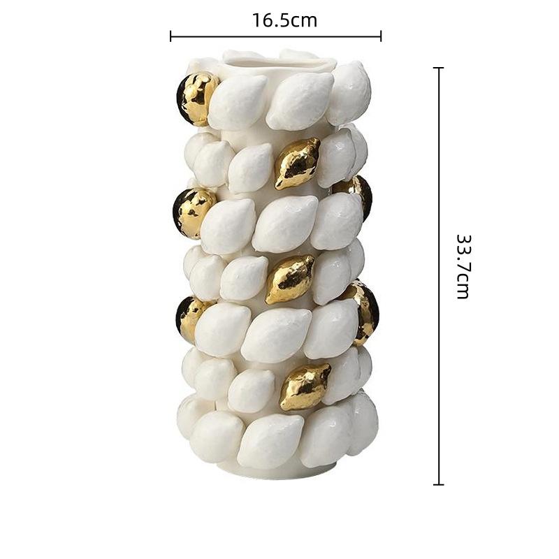Ceramic Vase Gold Creative Fruit Shape Cartoon Lemon Carambola Ceramic Handicraft Flower Vase Home Decoration Accessories