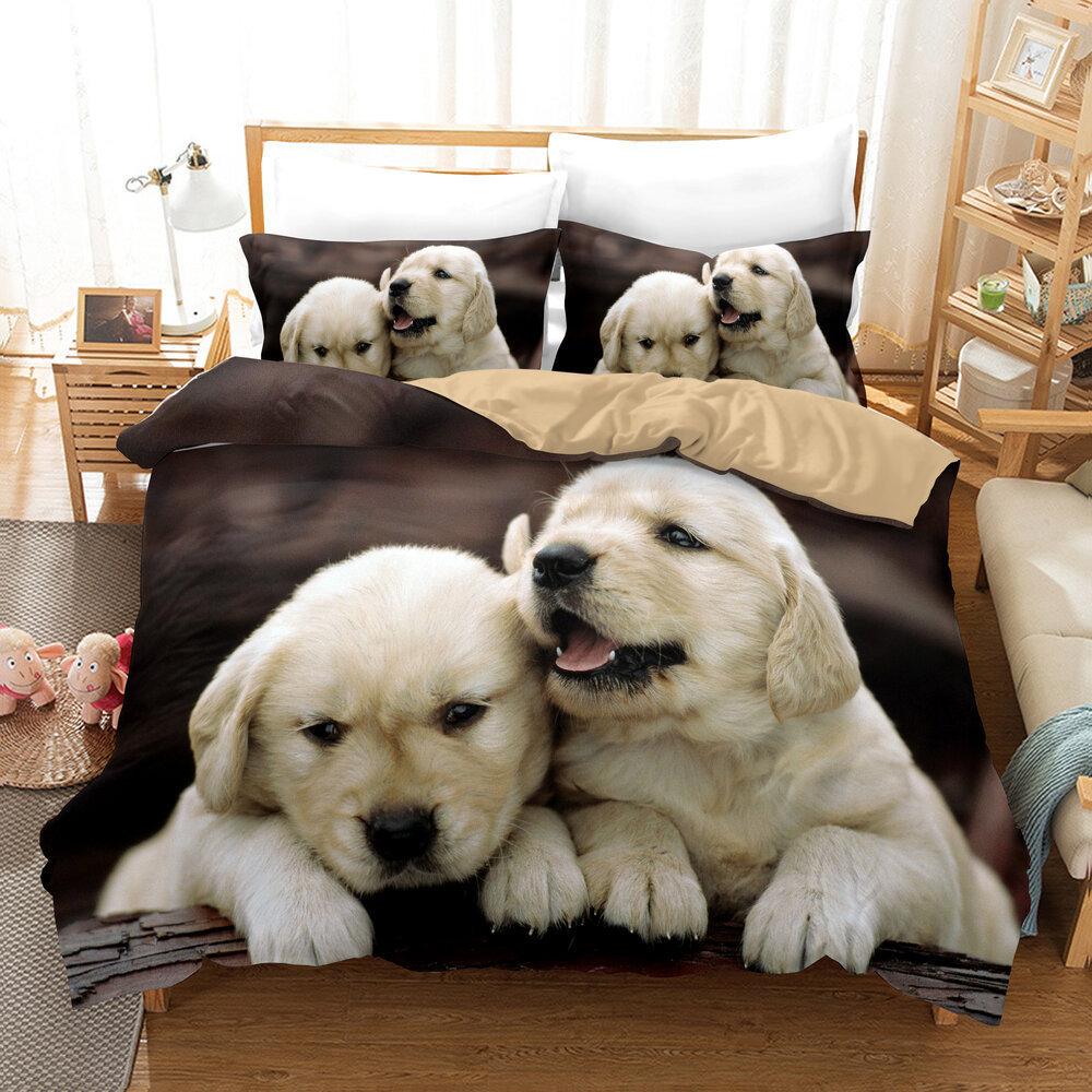 Animation Cartoon Animal Three-Piece Quilt Cover 3D Digital Printing