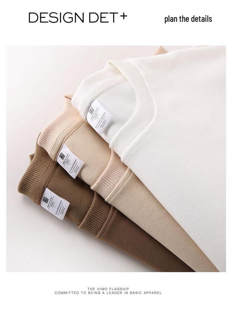 Women's Fleece-Lined Crew Neck Sweatshirt, Long Sleeve, Thin & Loose, for Spring and Autumn, Junior & High School Students, No Hood.