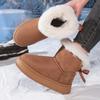 Women's New Winter Fleece Lined Thickened Bread Shoes Furry Cotton Shoes Chunky Sole Elevated Non Slip Warm Snow Boots