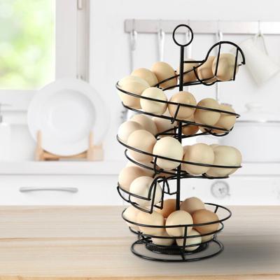Spiral-Eierhalter Küchenarbeitsplatte Frische-Eier-Aufbewahrungsregal Robuster Metall-Eierorganisator Skelter-Spender mit Aufbewahrungskorb