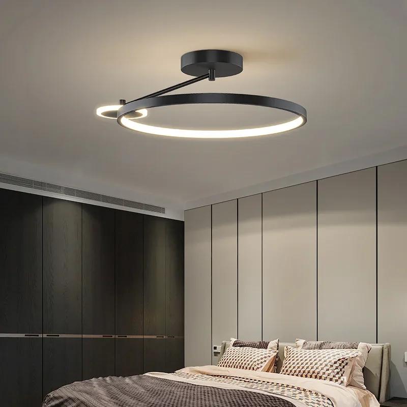 Modern minimalist LED ceiling light remote control Nordic circular restaurant bedroom lights indoor lighting room decoration