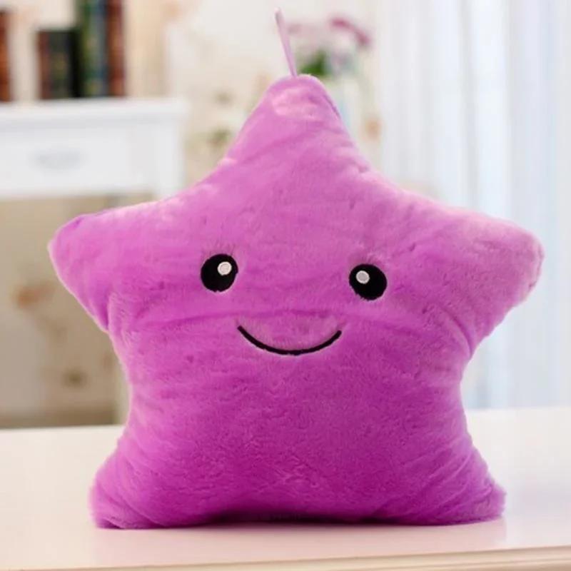 Süßes LED-Licht Plüschtier Sternenkissen Leuchtendes Sternen-Kuschelkissen Mit Buntem Licht Kinderspielzeug Heimdeko Geburtstag Weihnachtsgeschenk