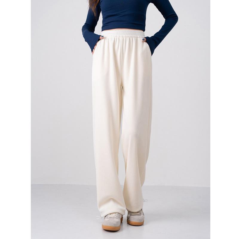 

Осень и зима бархатные утолщенные белые брюки с завязками на щиколотках кремового цвета, брюки из клейкого риса, свободные драпированные повседневные спортивные складные брюки-шаровары из шенилла XL слоновая кость