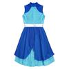 Kids Girls Color Block Dance Dress Mock Neck Sleeveless Tiered Wrapped Hem Praise Lyrical Dance Dress Dancewear