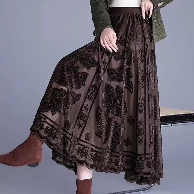 Sukně pro ženy Ležérní Všestranná Sukně plného střihu s vysokým pasem Dlouhé volné kalhoty Pružná Slim sukně